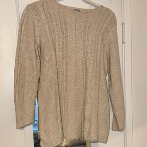 J. Jill Oatmeal Cable Knit Sweater